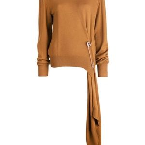 MONSE asymmetrical pin draped sweater